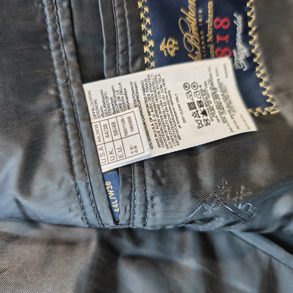 Brooks Brothers 1818 Fitzgerald Men's 44L Taupe Gray Saxxon Suit And Pants 38x32 - Picture 16 of 16